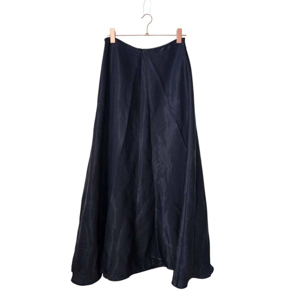 SCOTT‎ MCCLINTOCK Liquid Black Satin Maxi Skirt Y2K Romantic Goth Whismigoth 10